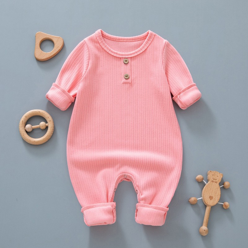 Bebé mono primavera y otoño manga larga delgada hombres y mujeres ropa de bebé pijamas sin hueso mameluco estilo occidental otoño mameluco