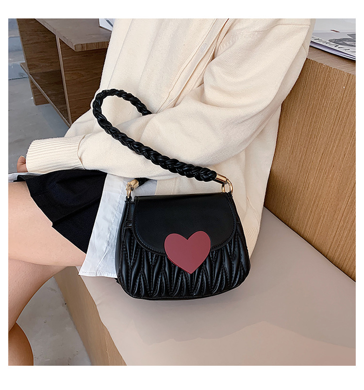 2022 new fashion heart buckle oneshoulder messenger small square bag 20166cmpicture5