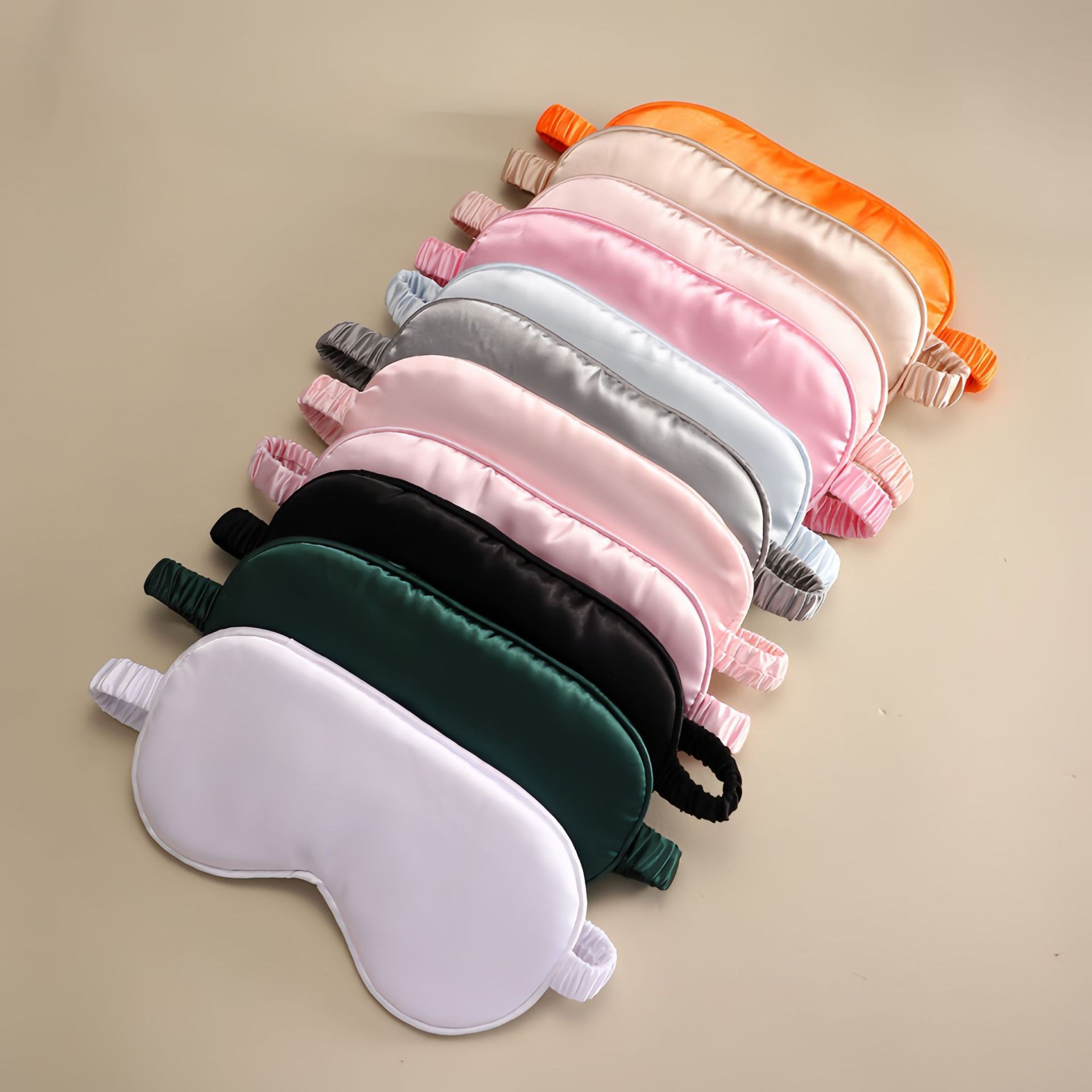 Simulated Silk Sleep Eye Mask, Light-Blocking, Adjustable, Double-Sided, Wine Red — detail image 1