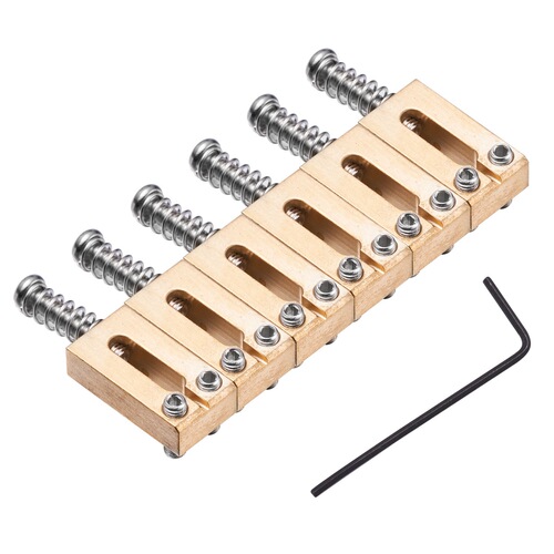 6 10.5MM string spacing solid brass electric guitar bridge saddles and string saddles for Fender