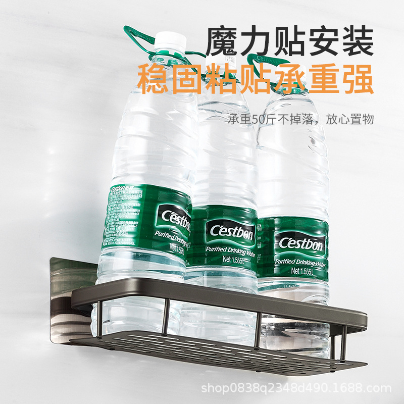 Espacio de baño sin perforar estante de almacenamiento de aluminio estante de baño inodoro lavabo colgante de pared de almacenamiento