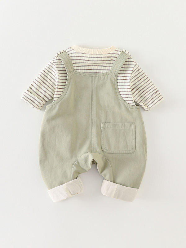 男宝宝衣服秋装背带裤套装可爱婴幼儿春秋季外出服洋气两件套|undefined