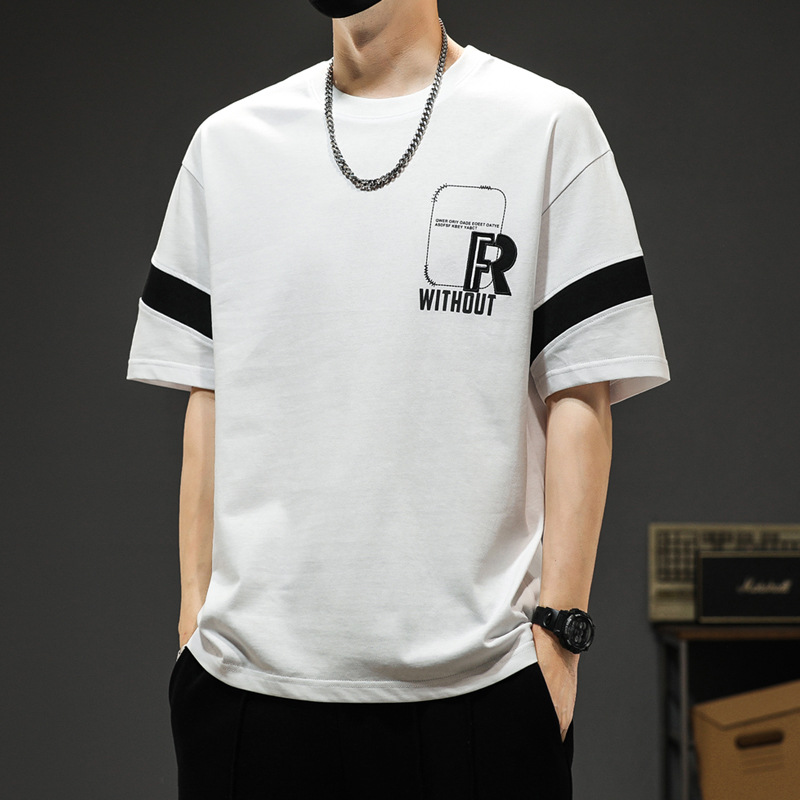 Short-sleeved T-shirt Men's Summer 2024 New Style Clothes Fashionable Loose Casual Half-sleeved T-shirt Men's Top Ins Trendy