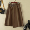 Metal buckle temperament versatile A-line skirt