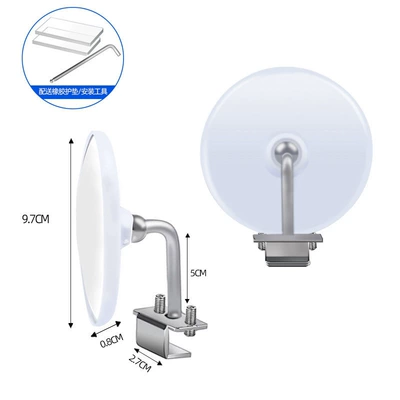blind spot mirror, Large field of view rear view auxiliary mirror - stainless-steel-base-lens-97cm-white-2-pieces