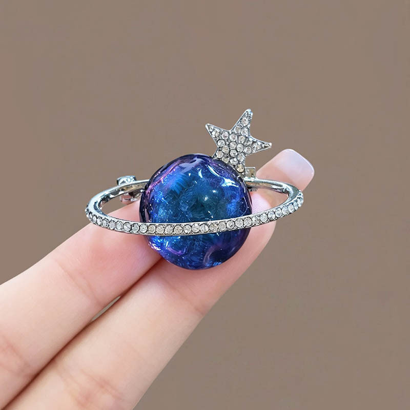 Blue Planet Brooch Light Luxury Women's High-End Exquisite Brooch Accessories Suit Pin Accessories Wholesale Blue Planet Brooch Light Luxury Women's High-End Exquisite Brooch Accessories Suit Pin Accessories Wholesale