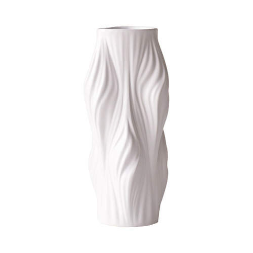 3D modern minimalist irregular white ceramic artistic vase decoration modern soft furnishing model room show room for sales office hotel