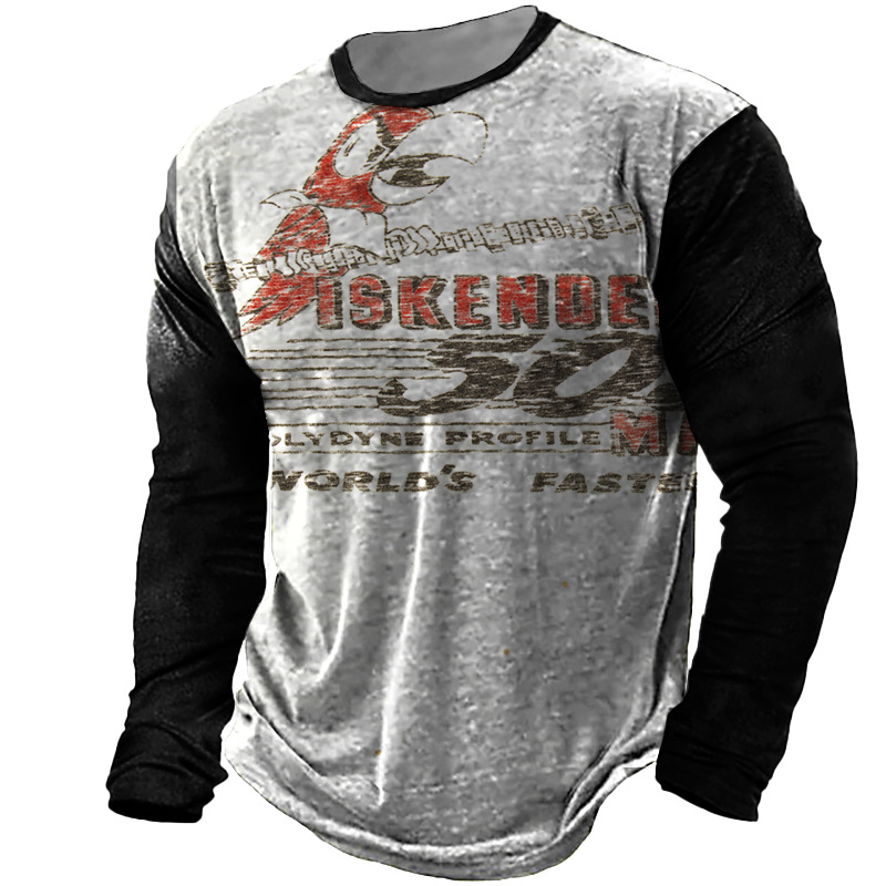 2024 Europa y Estados Unidos comercio exterior otoño nuevo estilo Amazon transfronterizo moda masculina impresión 3D graffiti camiseta de manga larga para hombres