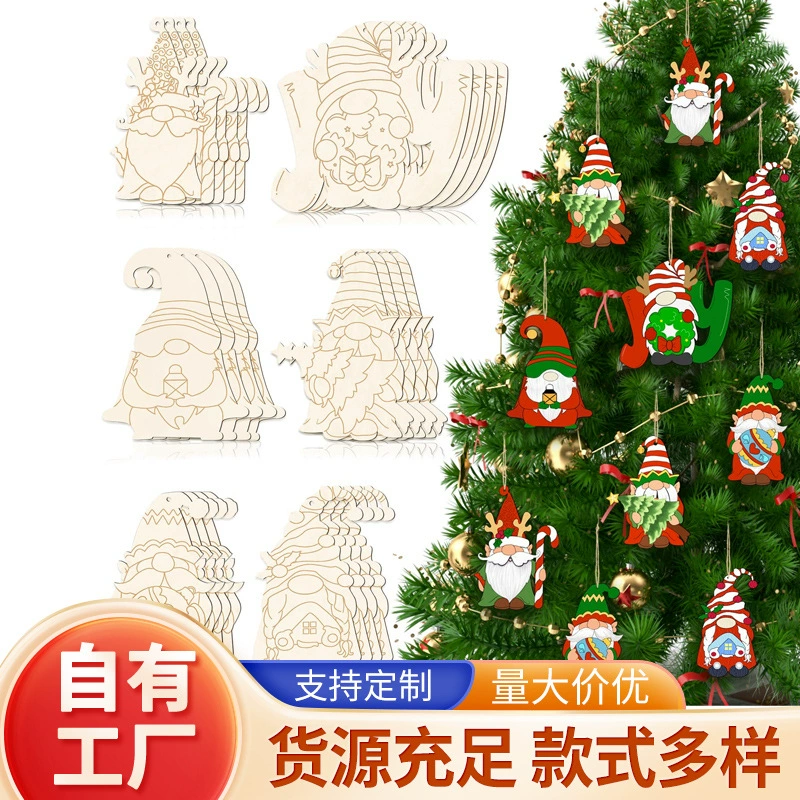Рождественская елка гномы деревянные украшения diy пустые картины предметы домашнего декора не завершены праздничные украшения
