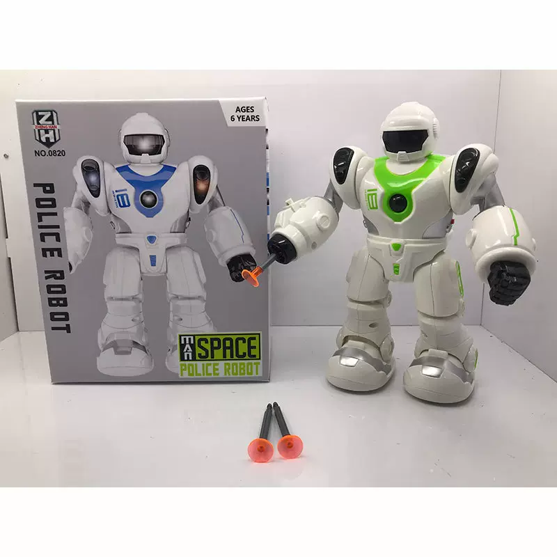 儿童玩具电动行走非遥控机器人发光音效太空战士机械星际玩具战警