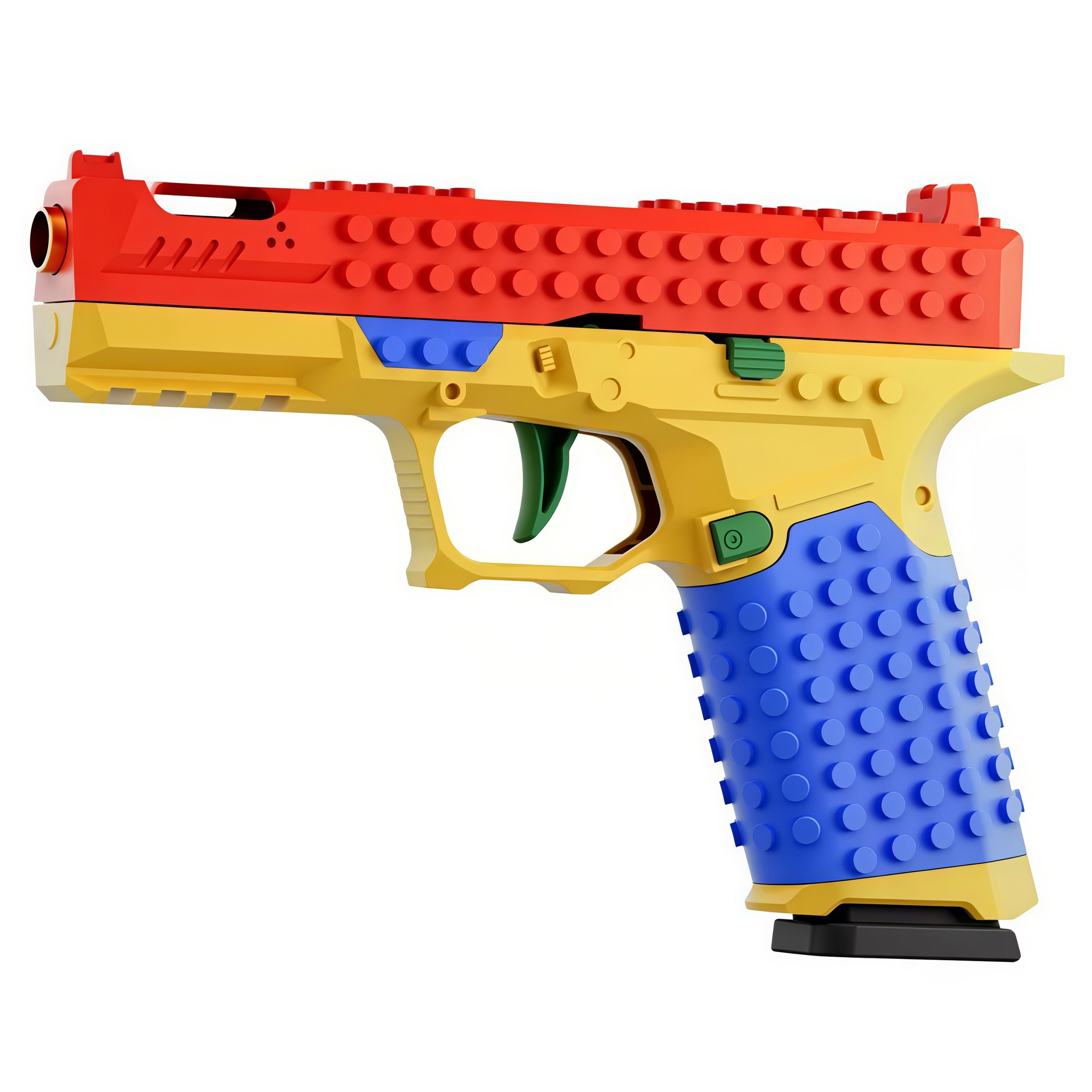 Cross-border Toy Assembly Building Blocks G17 Soft Bullet Gun With Shell Ejection, Automatic Firing, Children's Boys'_voghion.com
