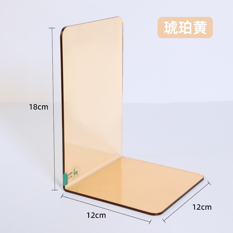 Soporte para libros de acrílico transparente en forma de L, organizador de almacenamiento de libros para estudiantes, separador de libros, soporte de escritorio