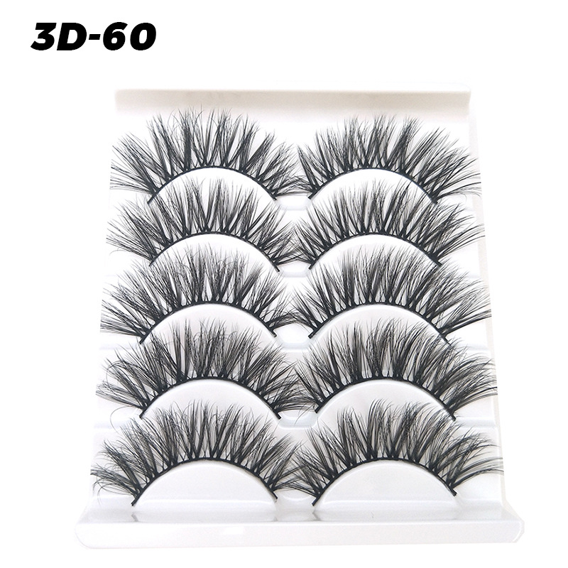DINGSEN pestañas postizas de fábrica al por mayor 3D pestañas tridimensionales 5 pares Paquete de pestañas tres más de D-46 estilos