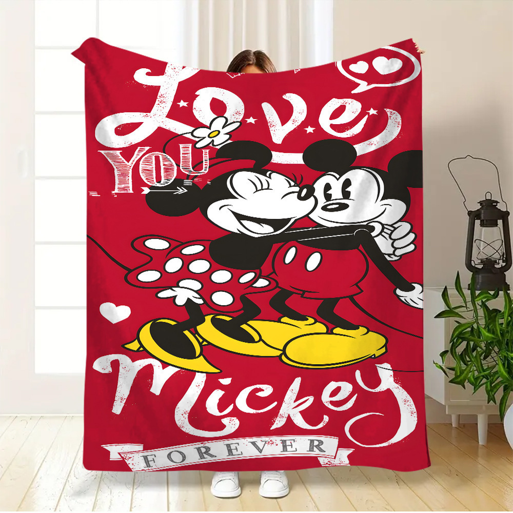 Transfronterizo TEMU Mickey Mouse flange manta suave cálida Mickey Mickey Mouse manta animada