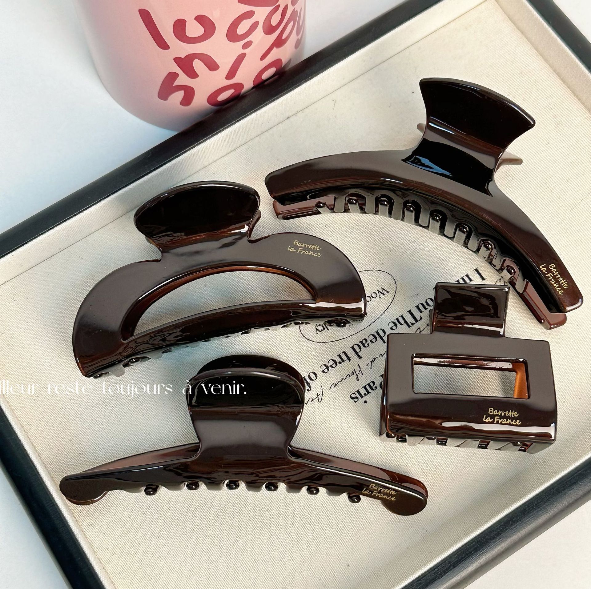 Retro chokolade acetat hårspænde kvinders højkvalitets temperament hårnåle baghoved updo haj klip hårtilbehør_voghion.com