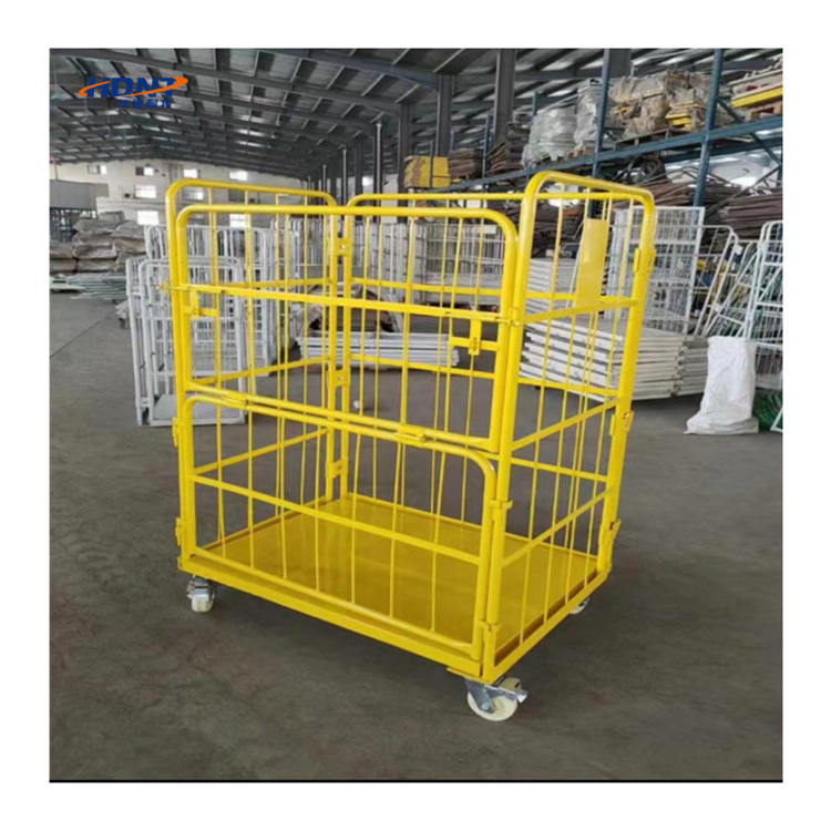 供应物流台车网格手推车仓储搬运理货物流车可折叠网笼车