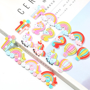 Star Bubble Cloud Rainbow Unicorn diy Hairpin Headwear Water Cup Paste Cream Glue Phone Case Resin Accessories