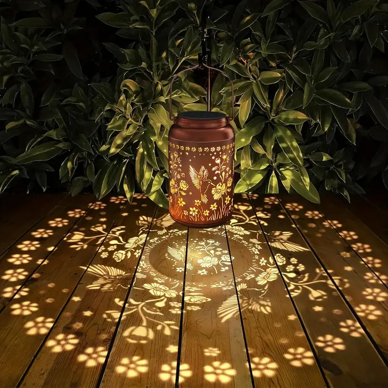跨境铁艺太阳能马灯亚马逊蜂鸟蘑菇蜻蜓蝴蝶海龟户外庭院草坪灯笼