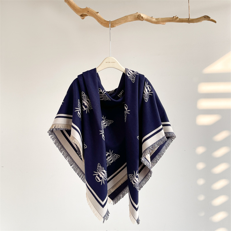 Herbst und winter neue temperament biene großen quadratischen schal urlaub stil kaschmir warmen schal schal_voghion.com