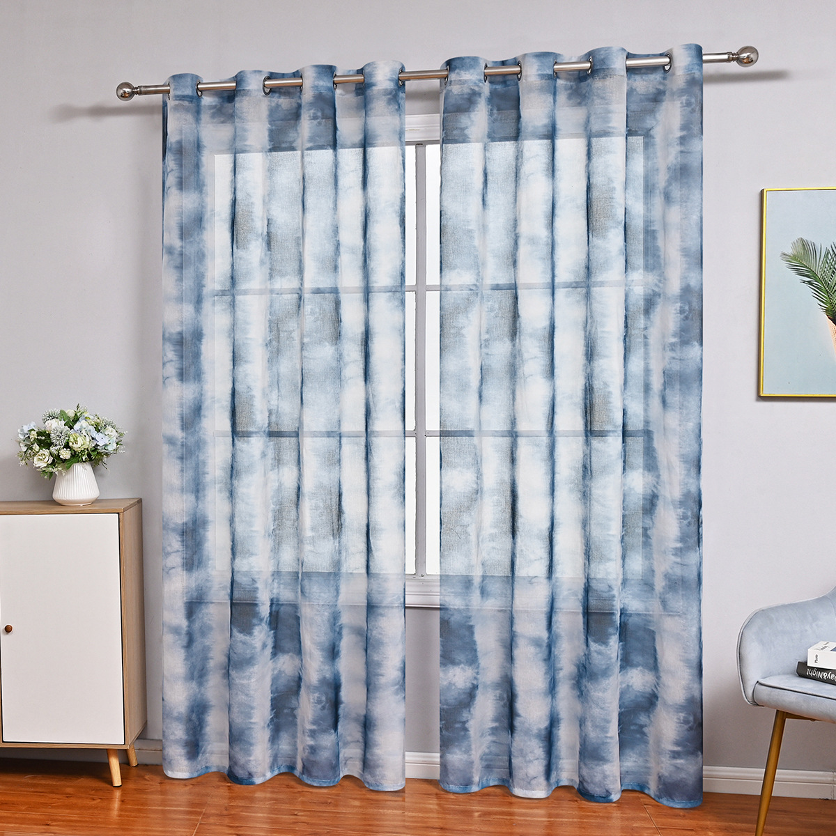 2025 nuevo All Dolly Tie-Dye cortinas a rayas ventana cortinas balcón sala de estar dormitorio protección solar cortinas opacas terminadas