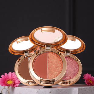 Ambient Two-color Eyeshadow High Saturation Waterproof Sweat-proof Fine Fly Powder Matte Pearlescent Fine Flash Portable