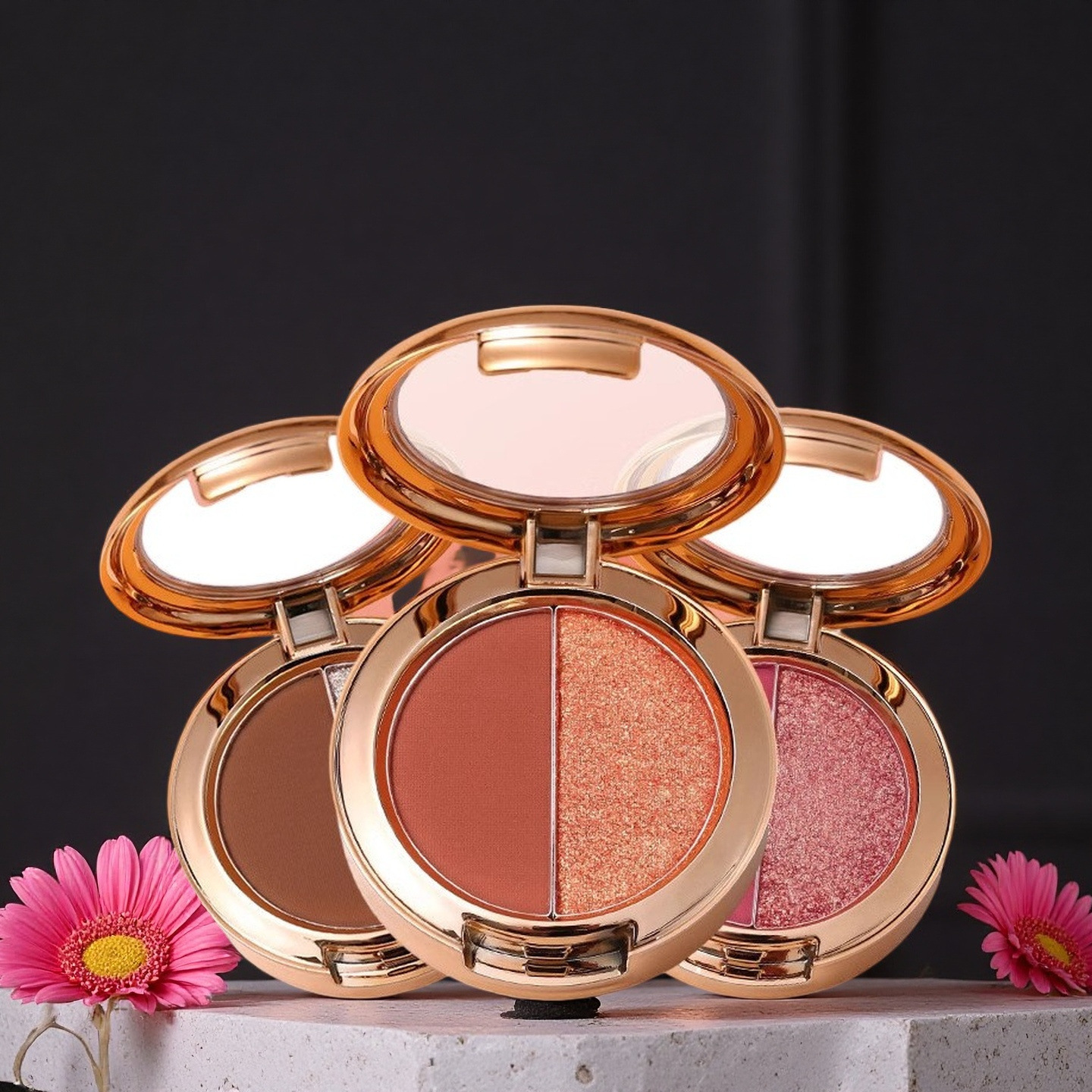 Lamela Atmosphere Dual-Color Eyeshadow Palette: High Saturation, Smudge-Proof, Fine Texture, No Powder Fallout, Matte and Pearlescent Shimmer