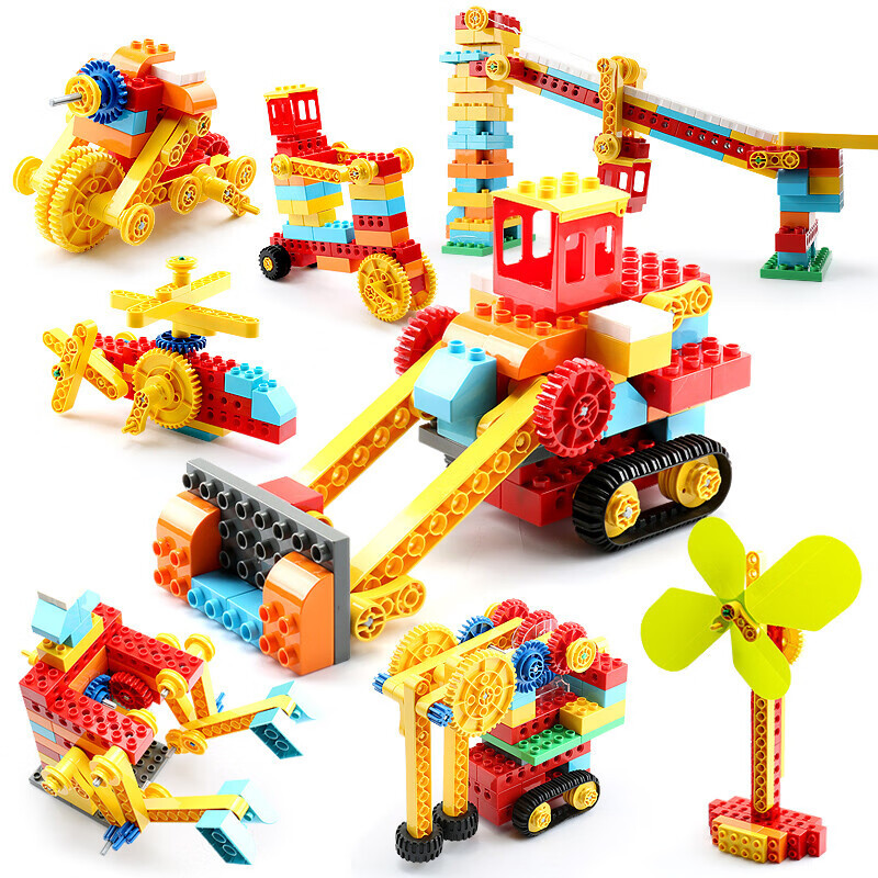 Feile Small Grain Machinery Gear engineering control remoto Building Building steam Science and Education Assembly Toys Children 's Education Institution