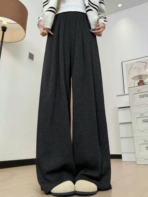 糯米裤2025新款早秋服饰直筒裤女慵懒高腰显瘦休闲裤甜美慵懒阔腿|undefined