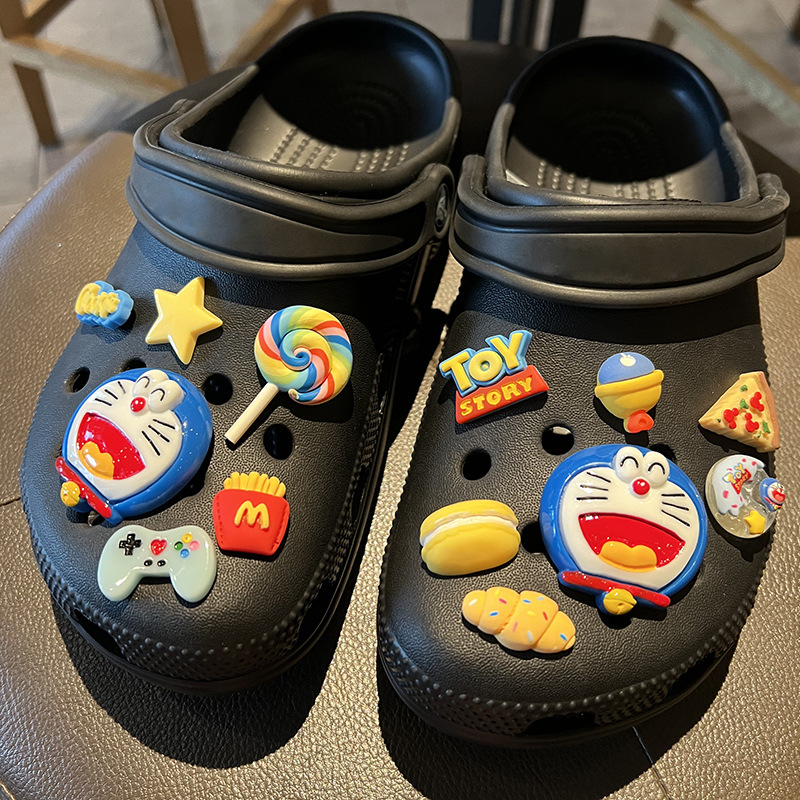 Cartoon Blue Little Fat Man Hole Shoes Accessory Shoe Clip Accessory Compatible Hole Shoes Shoe Flower Decorative Accessories Wholesale Zhìbìxīng