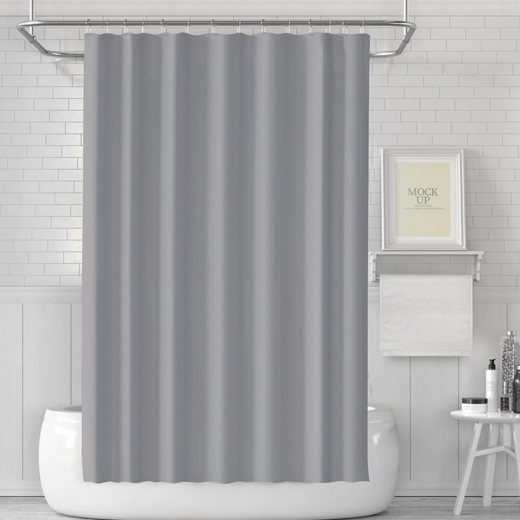 Gray Peva Shower Curtain, Waterproof and Thickened, Hotel Partition Shower Curtain, Bathroom No-Drill Curtain, Modern Minimalist with Hooks Gray Peva Shower Curtain, Waterproof and Thickened, Hotel Partition Shower Curtain, Bathroom No-Drill Curtain, Modern Minimalist with Hooks
