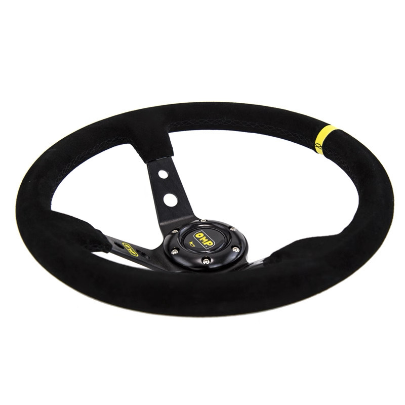 In-Stock Wholesale Omp Black Suede Deep Concave Classic Racing Steering Wheel Car Steering Wheel