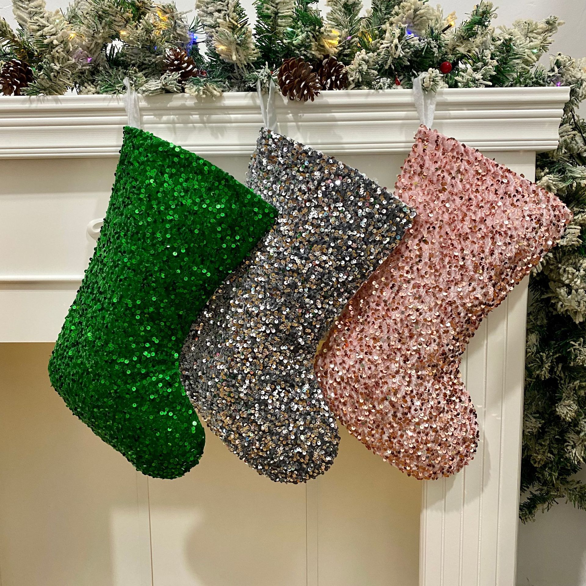 Navidad calcetines de sequillas bolsas de regalo de Navidad arreglos de árboles de Navidad colgantes bolsas de regalo sequillas bolsas de dulces de Navidad