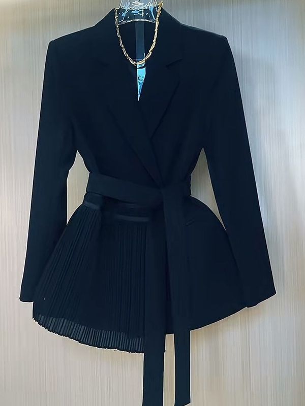 新品感轻奢气质西装外套女2025春季新款收腰系带休闲上衣时尚西服|undefined