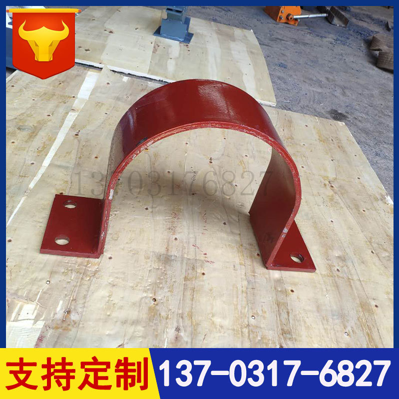厂家供应A11双排螺栓压紧管卡 A3碳钢导向管卡镀锌 扁铁保冷管夹