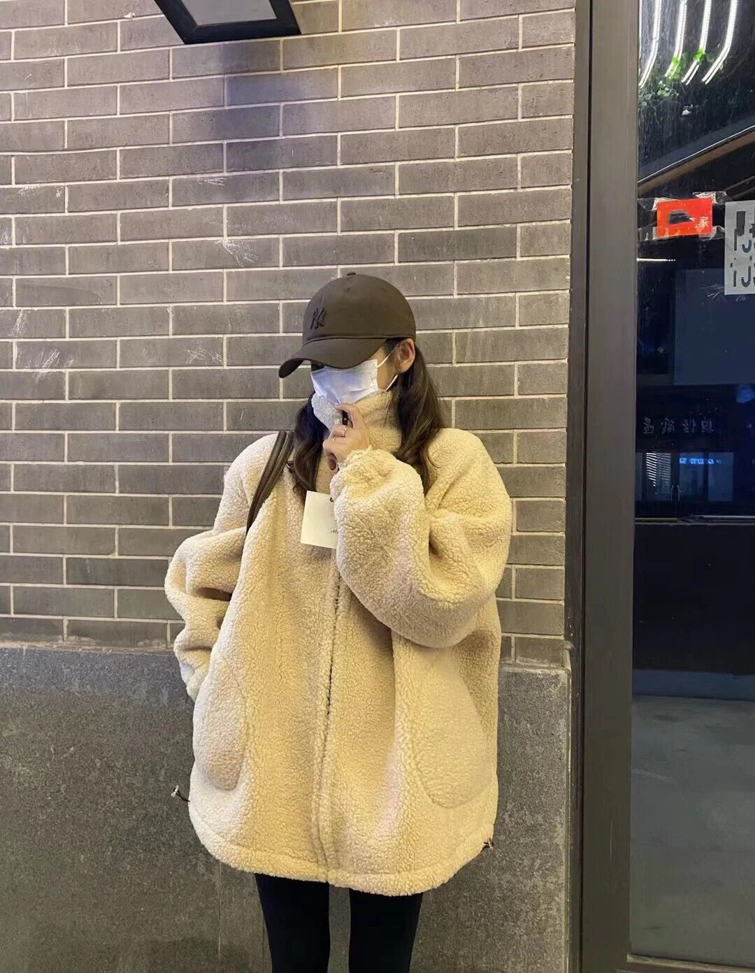 Cross-border Imitation Lamb Plush Coat Women's Autumn and Winter Thickened Loose Fur One-piece Mid-length Zipper Cardigan Sweater