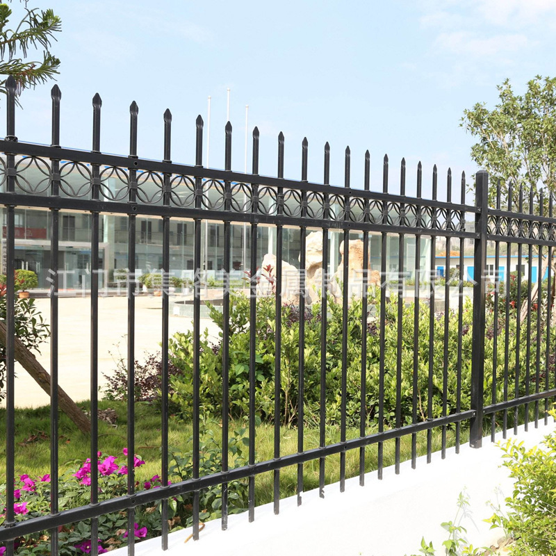 锌钢护栏户外隔离防护栏铁艺方通栅栏栏杆别墅小区学校围栏网