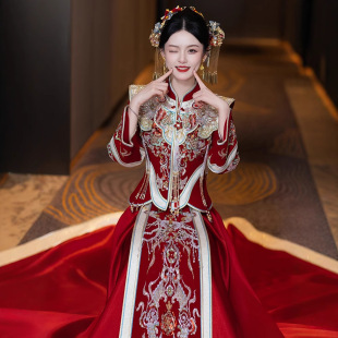 Xiuhe Dress 2025 Bride's Wedding Dress Toast Dress Chinese Wedding Dress Luxury Wedding Dress