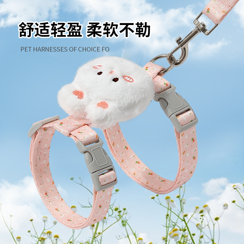 Cuerda de tracción para gatos transfronteriza, anti-pérdida, cuerda ajustable para pasear a los gatos, correa para el pecho para salir, suministros para perros