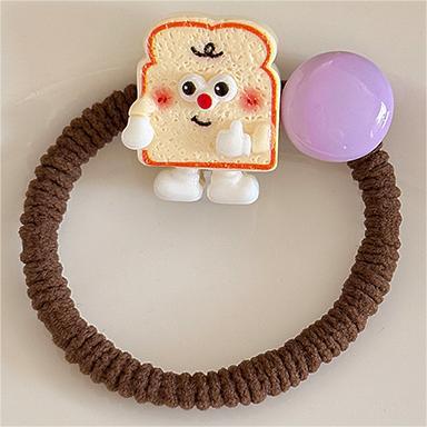 Galletas de dibujos animados cabello de galletas de cabello de cabello de mujer no lastimar cabello de cola de caballo de alta elasticidad y anillo de cabello duradero lindos toques de banda de goma