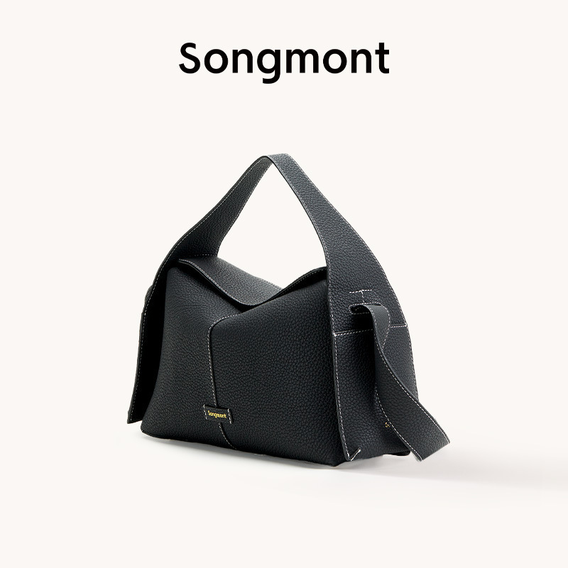 Songmont 山下裕松 中型耳掛けシリーズ エaves バッグ 牛革 デザイナー ポータブル クロスボディ ホーボーバッグ|undefined