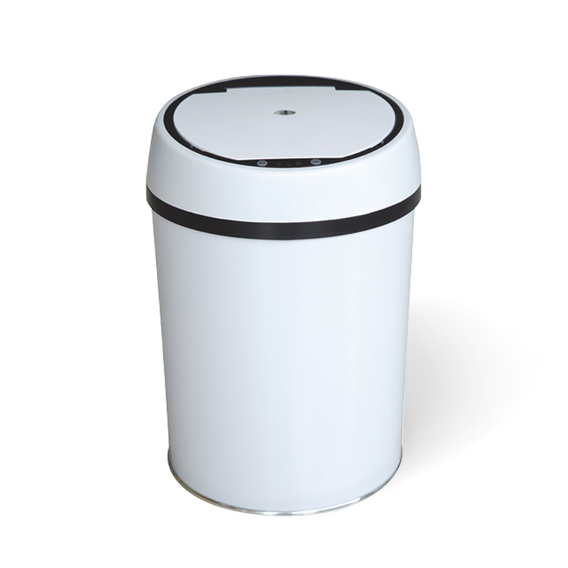Clásica redonda inteligente papelera de basura inductiva sala de estar cocina casera papelera de basura automática inducción silenciosa papelera de basura