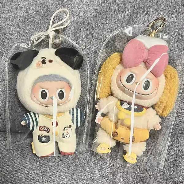 labubu doll clothes cloth cloth dust cover protective cover raincoat walking baby bag pvc transparent bag star cotton