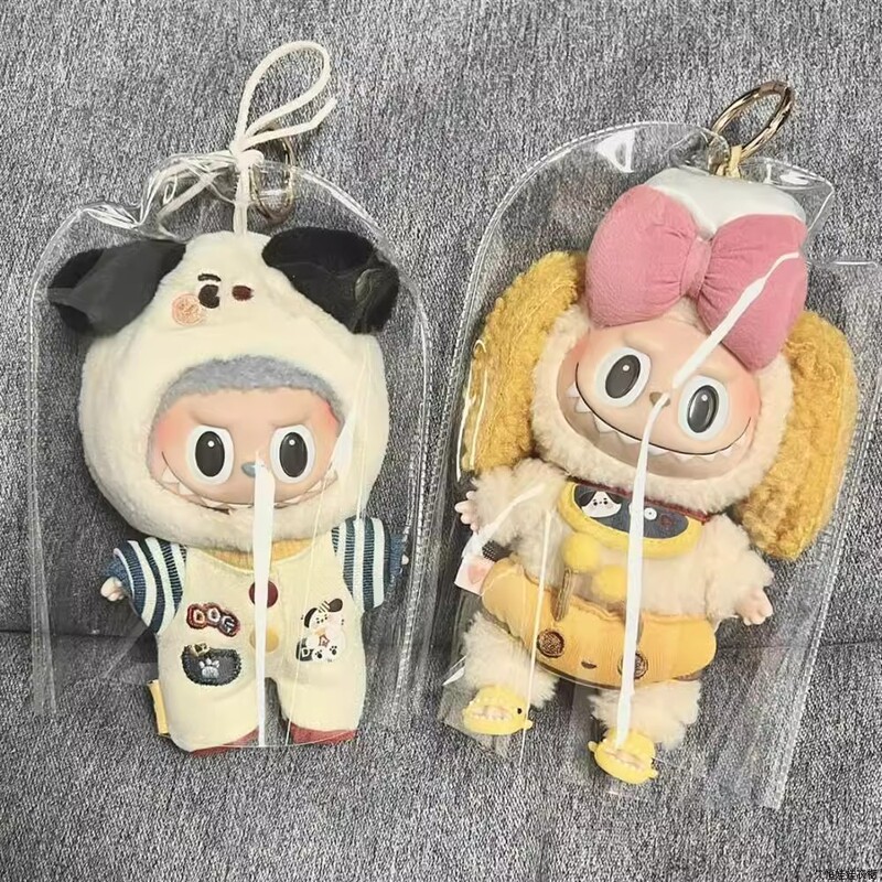 labubu doll clothes cloth cloth dust cover protective cover raincoat walking baby bag pvc transparent bag star cotton