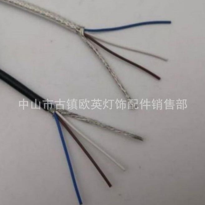 高温电线小三芯金属屏蔽线内铁氟龙PVC铜网编织线渔网线耐高温