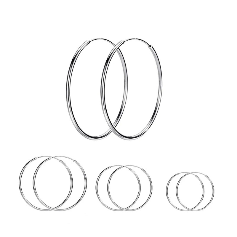 1g Weight 925 Sterling Silver Ear Needle Material Earrings Classification 1 Pair 925 Sterling Silver Round Earrings