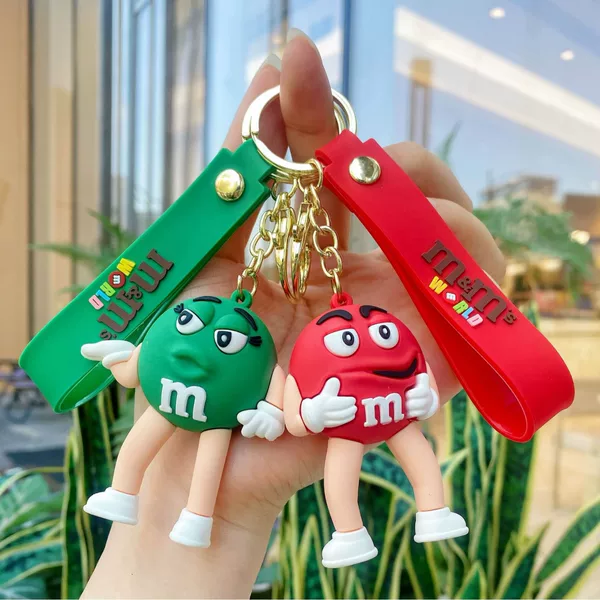 New M&M's Keychain Chocolate Bean Doll Pendant Car Bag Decoration Cross-Border Popular Gift Small Commodity