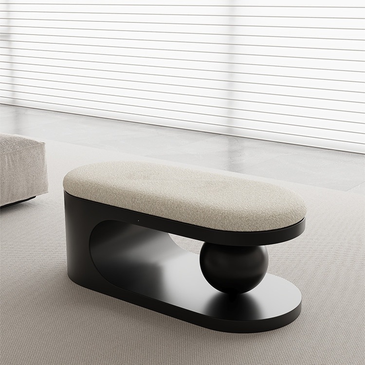 Nordic home shoe-changing bench, simple bedroom end-of-bed bench, living room long bench, designer art light-luxury sofa bench