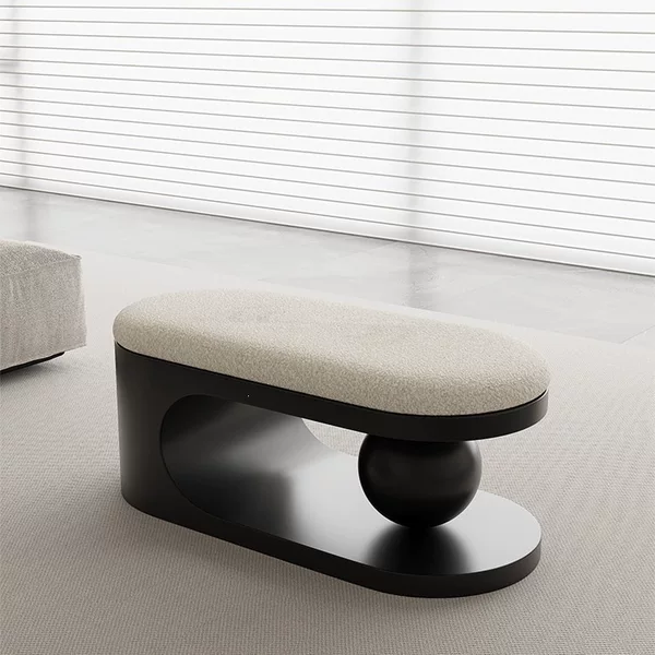 Nordic home shoe-changing bench, simple bedroom end-of-bed bench, living room long bench, designer art light-luxury sofa bench