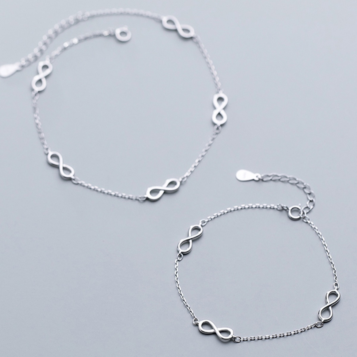 Eloch s925 pulsera de plata pulsera de tobillo femenina personalidad simple de moda pequeña y fresca 8 joyas de pie S3209