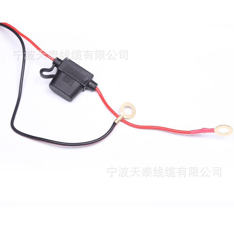 厂家供应SAE电源线带保险丝盒 红黑SAE电源线带鱼夹其他无